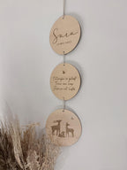Houten geboorte info hanger | Design op basis van geboortekaartje