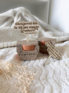 Vergeet-mij-niet bedankje | Gepersonaliseerd cadeau voor juf of meester