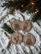 Gepersonaliseerd houten hondenornament met naam