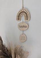 Gepersonaliseerde houten geboorte hanger | Botanisch