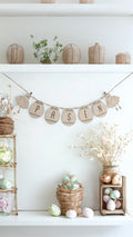 Houten paasslinger “Pasen” | Minimalistische paasdecoratie