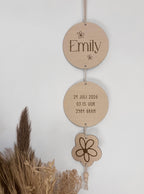 Gepersonaliseerde houten geboorte info ophanging