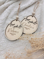 Gepersonaliseerd Houten Paasornament “Eerste Pasen” met Naam | Takjes