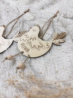 Gepersonaliseerd Houten Paasornament Kip met Naam | Paasdecoratie