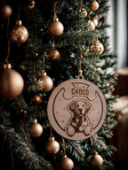 Gepersonaliseerd houten hondenornament met naam