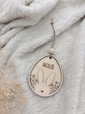 Gepersonaliseerd Houten Paasornament “Eerste Pasen” met Naam