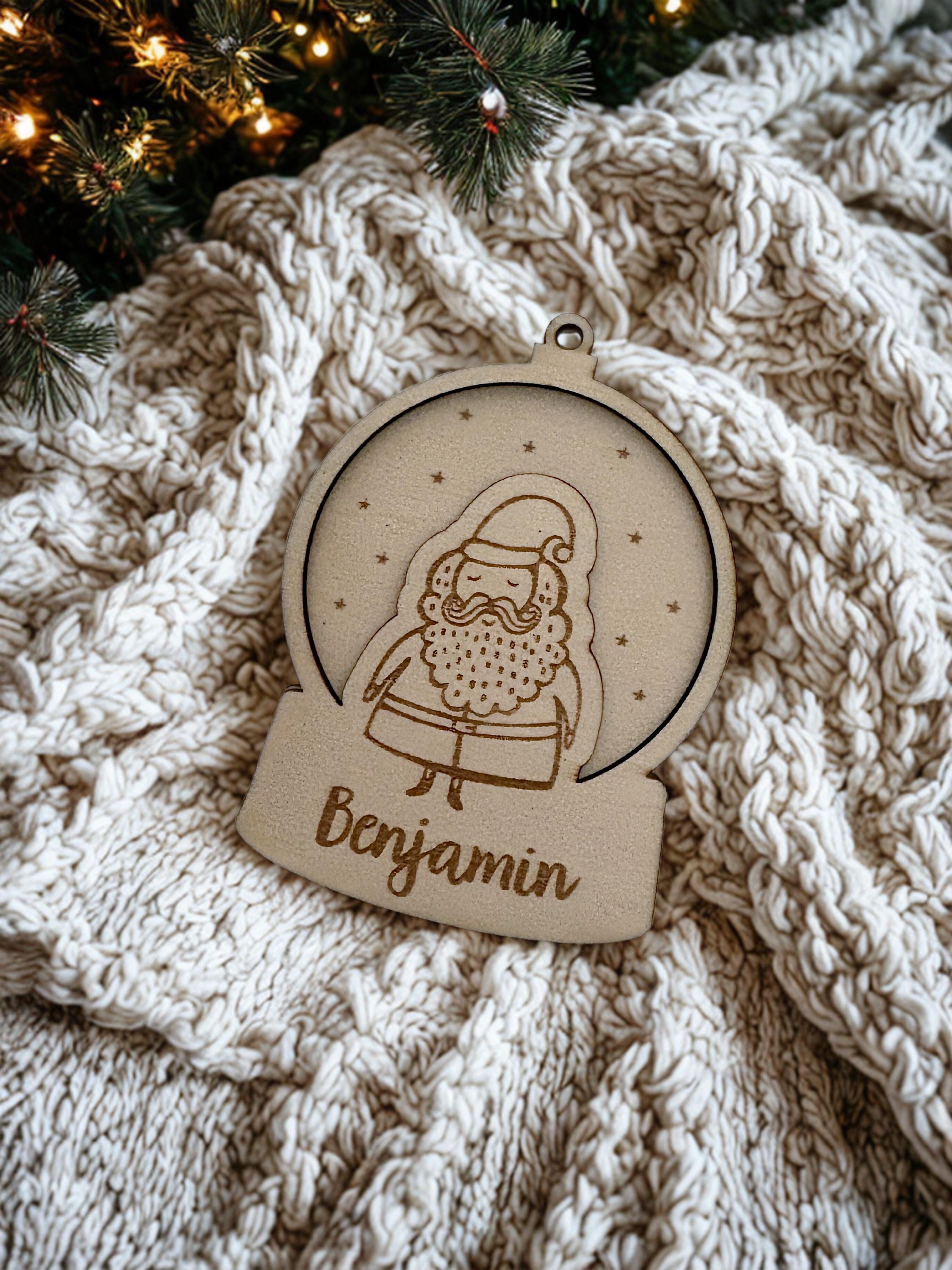 Gepersonaliseerde houten sneeuwbol met naam