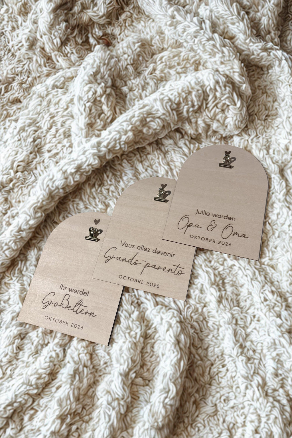 Gepersonaliseerd houten zwangerschapsaankondiging bord voor opa & oma