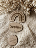Gepersonaliseerde houten geboorte hanger | Botanisch