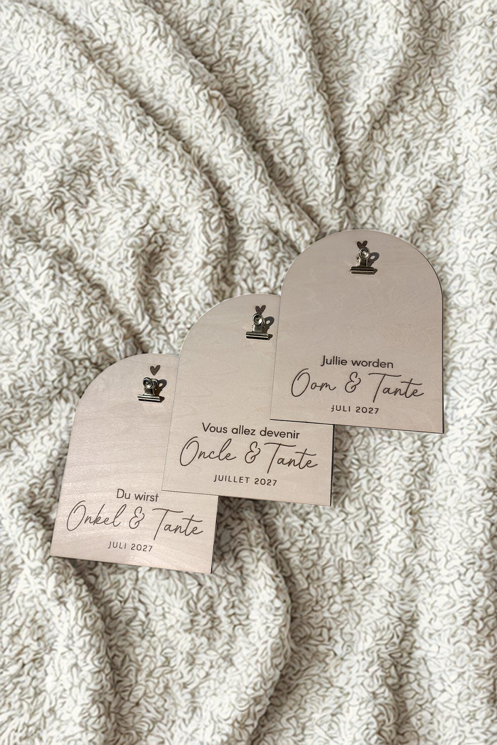 Gepersonaliseerd houten zwangerschapsaankondiging bord voor oom & tante