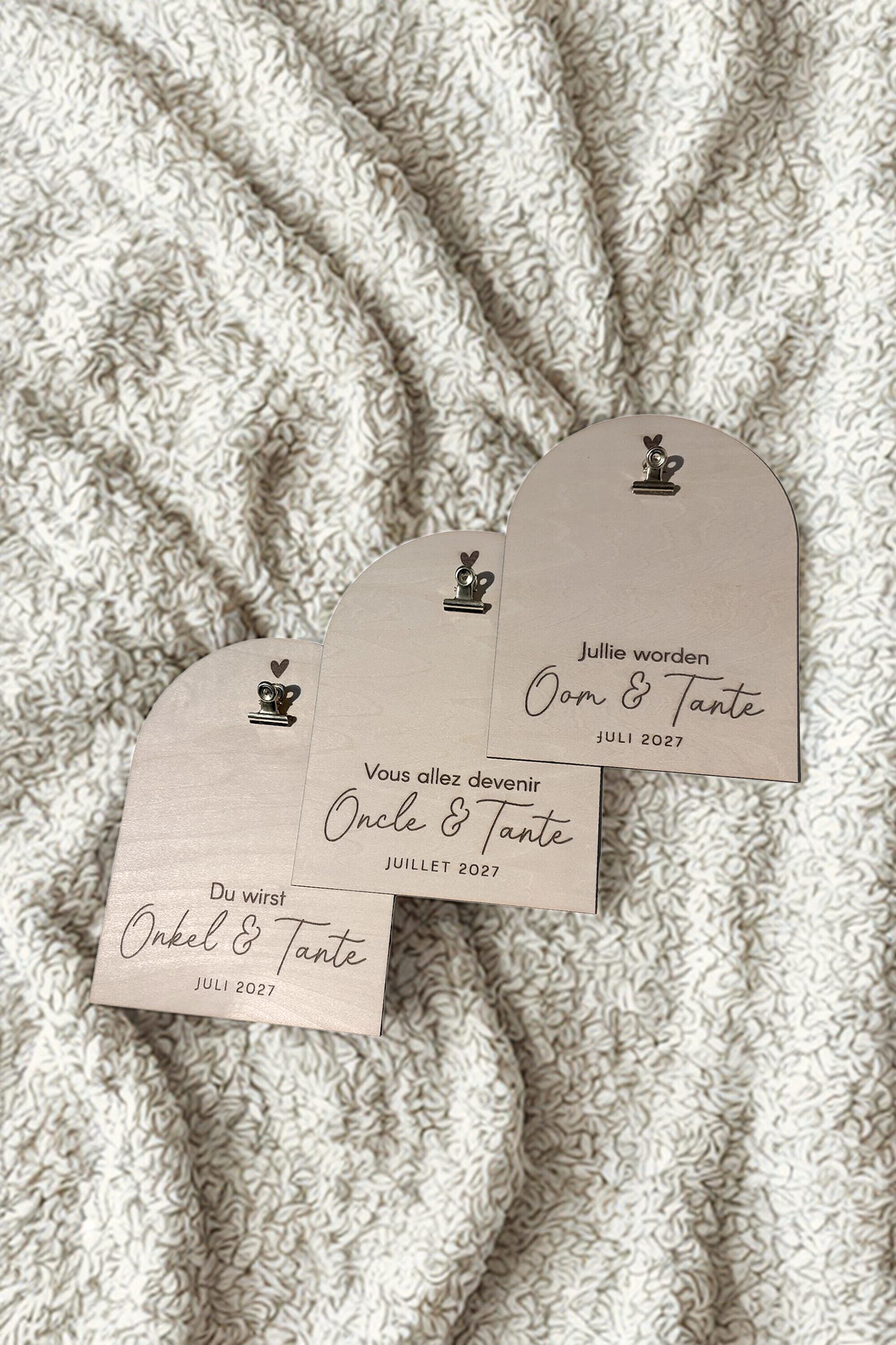 Gepersonaliseerd houten zwangerschapsaankondiging bord voor oom & tante