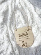 Gepersonaliseerde houten geboortehanger met naam