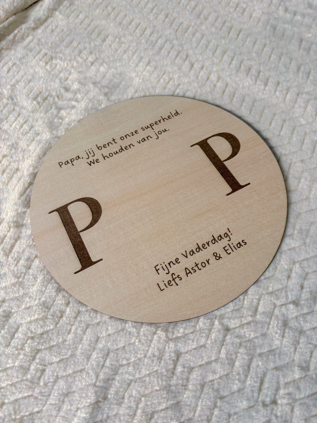 Houten handafdruk bord voor papa | Gepersonaliseerd Vaderdag cadeau