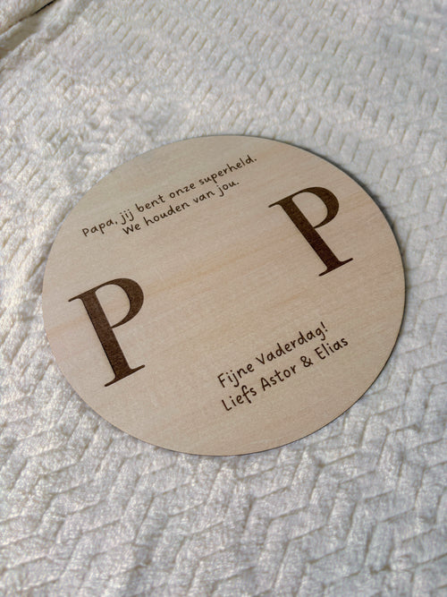 Houten handafdruk bord voor papa | Gepersonaliseerd Vaderdag cadeau