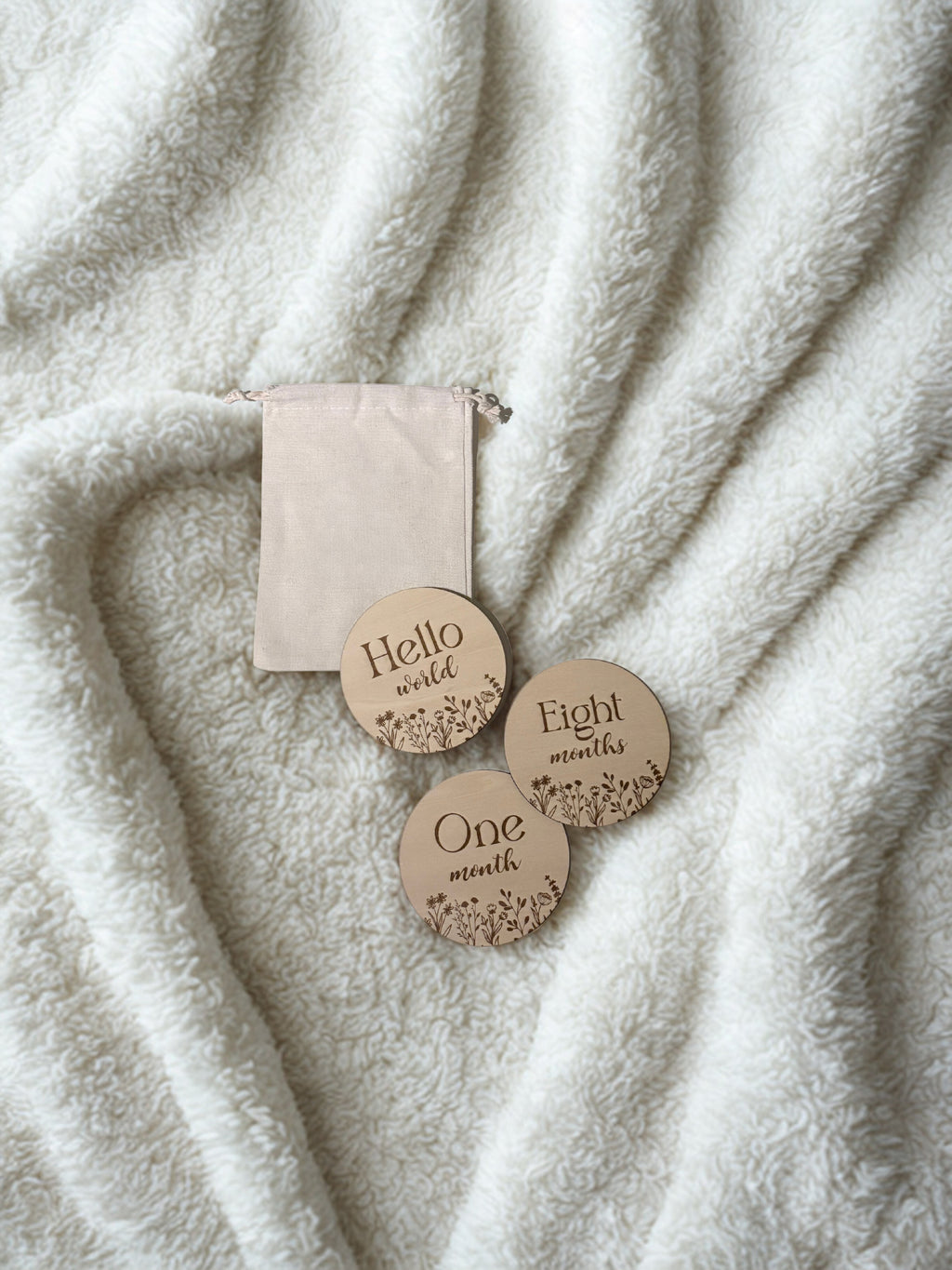 Houten mijlpaal bordjes baby Wildflowers