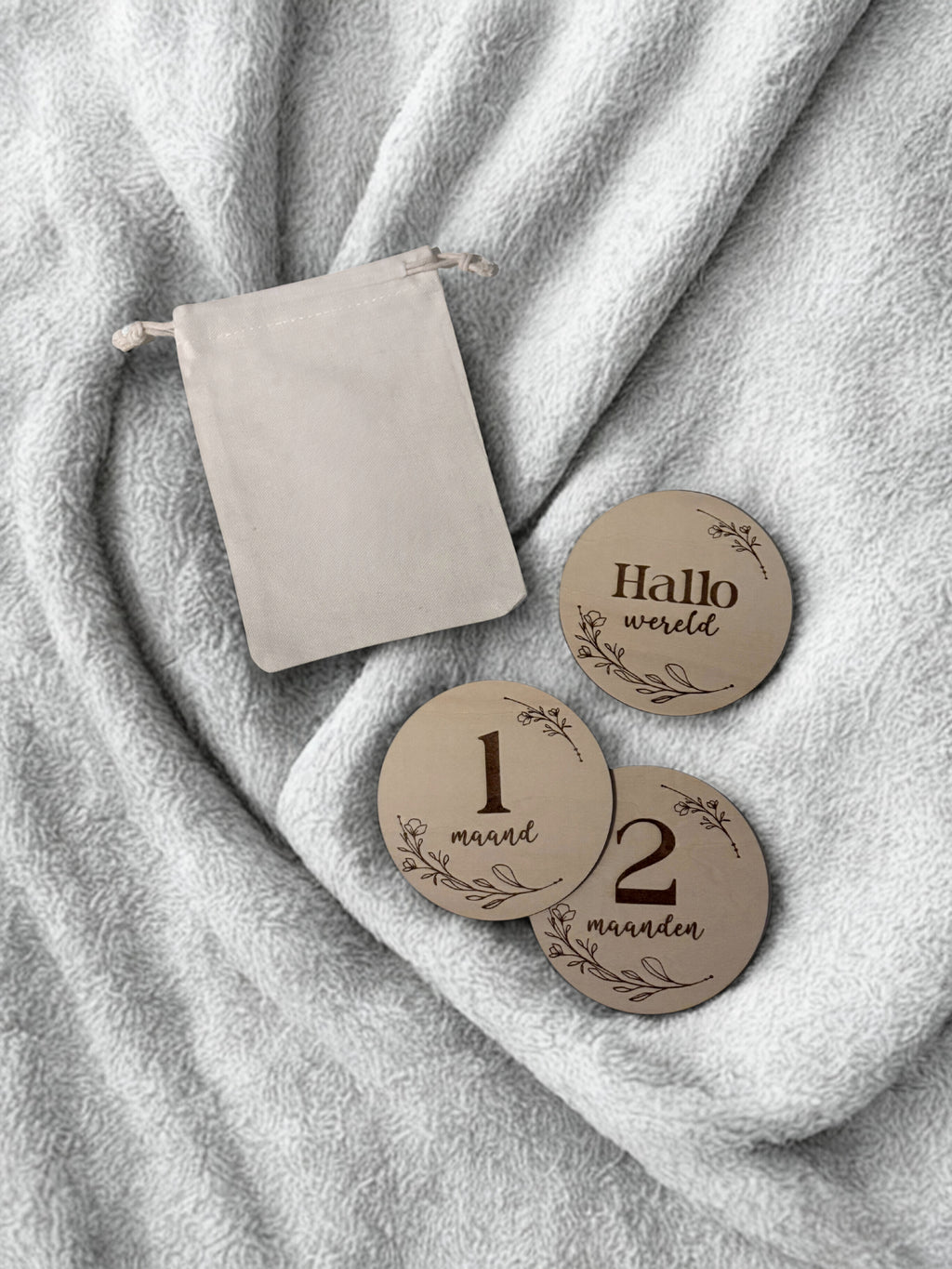 Houten mijlpaal bordjes baby Botanisch