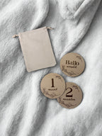 Houten mijlpaal bordjes baby Botanisch