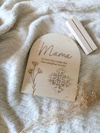 Houten decoratie bordje | Mama met namen
