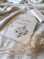 Houten decoratie bordje | Mama met namen