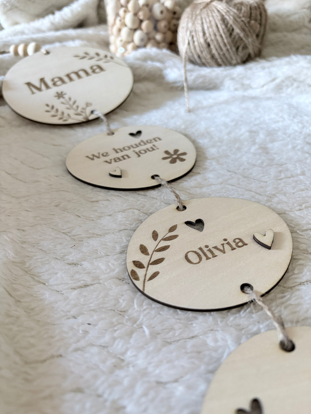 Houten hanger set | Gepersonaliseerd voor mama