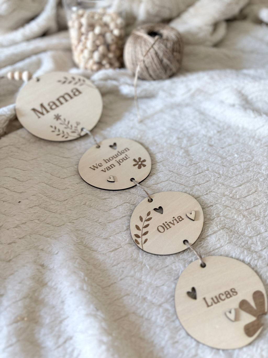 Houten hanger set | Gepersonaliseerd voor mama
