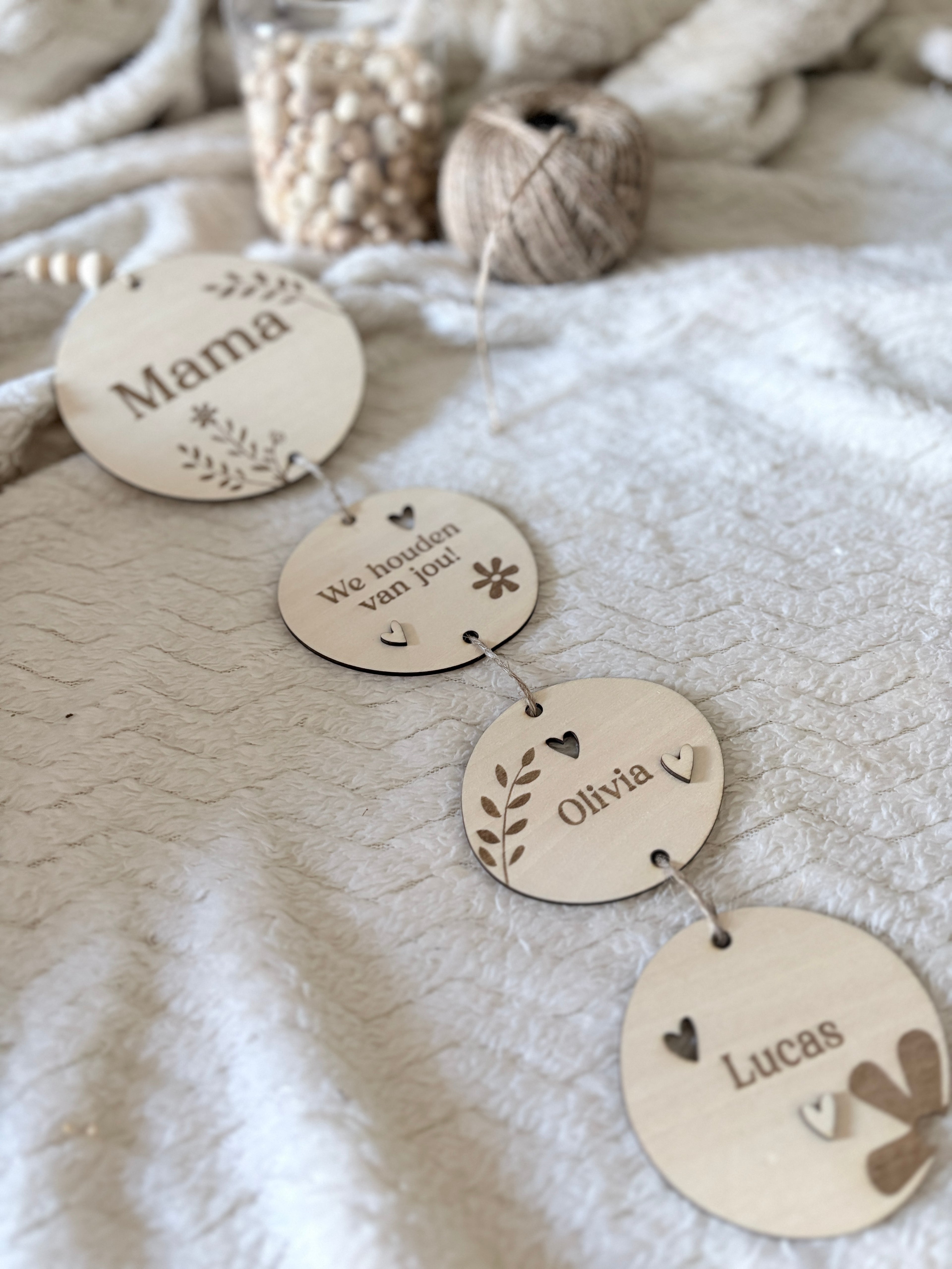 Houten hanger set | Gepersonaliseerd voor mama
