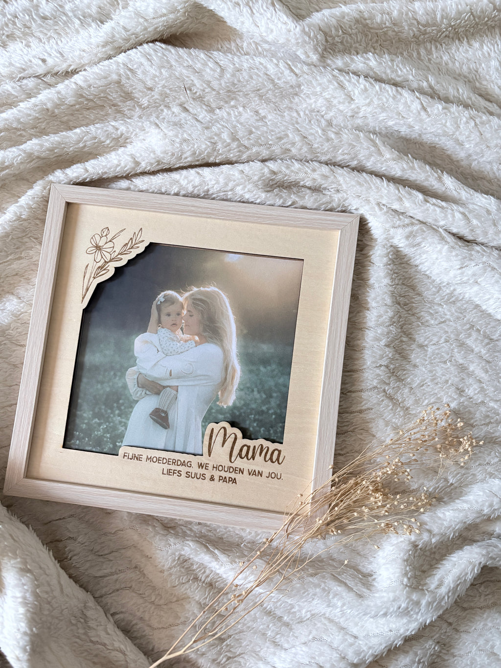 Houten fotolijst | Mama met persoonlijke tekst