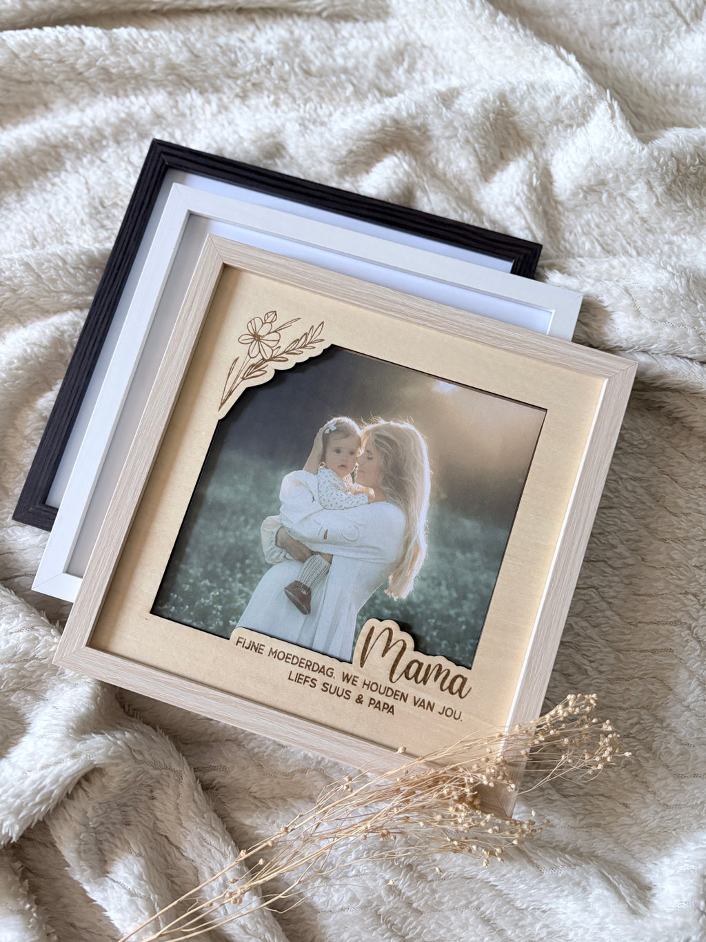 Houten fotolijst | Mama met persoonlijke tekst