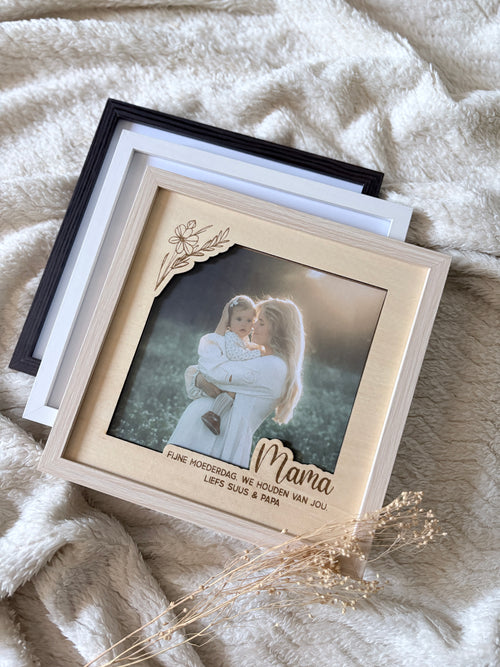 Houten fotolijst | Mama met persoonlijke tekst