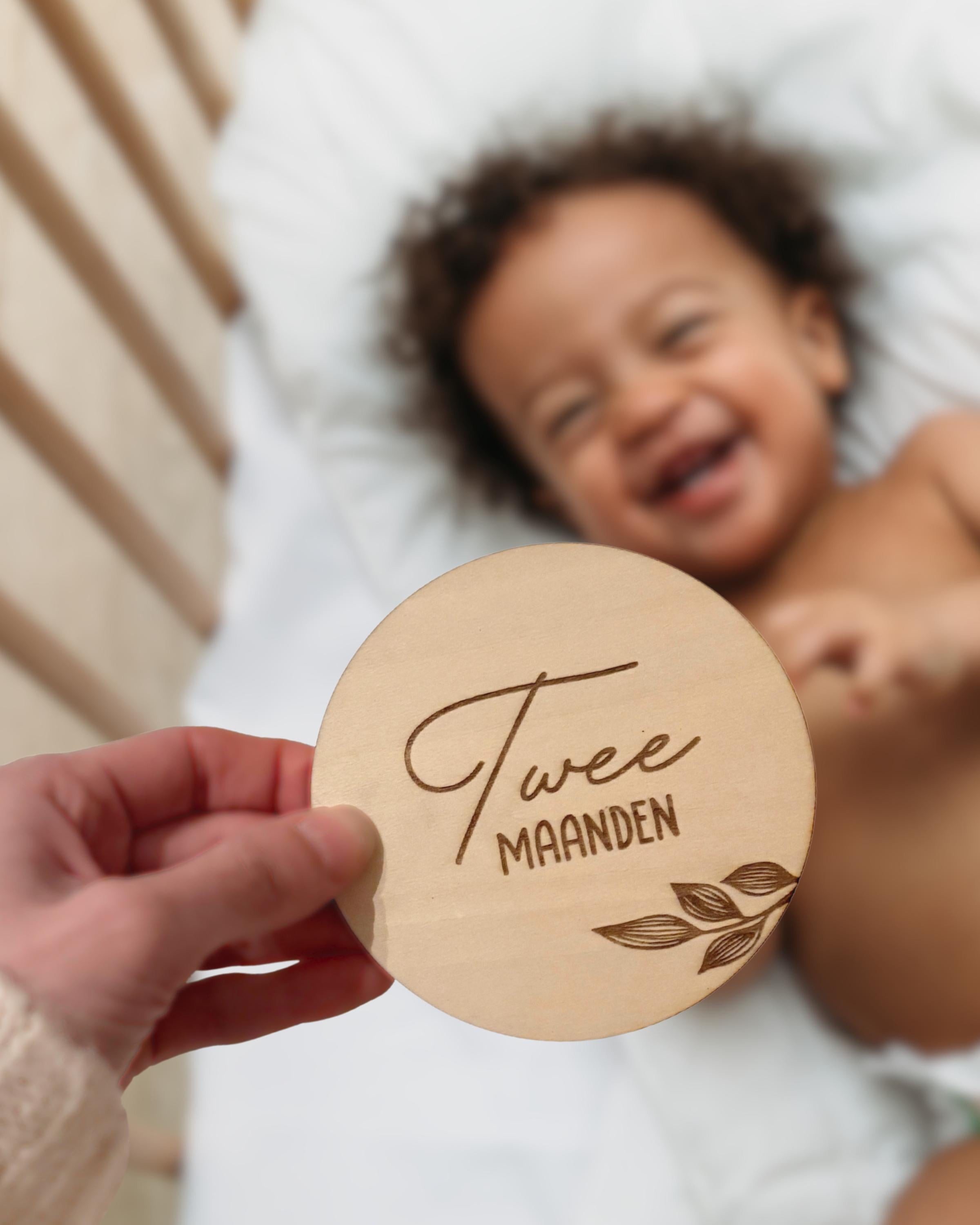 Houten mijlpaal bordjes baby Minimalistisch