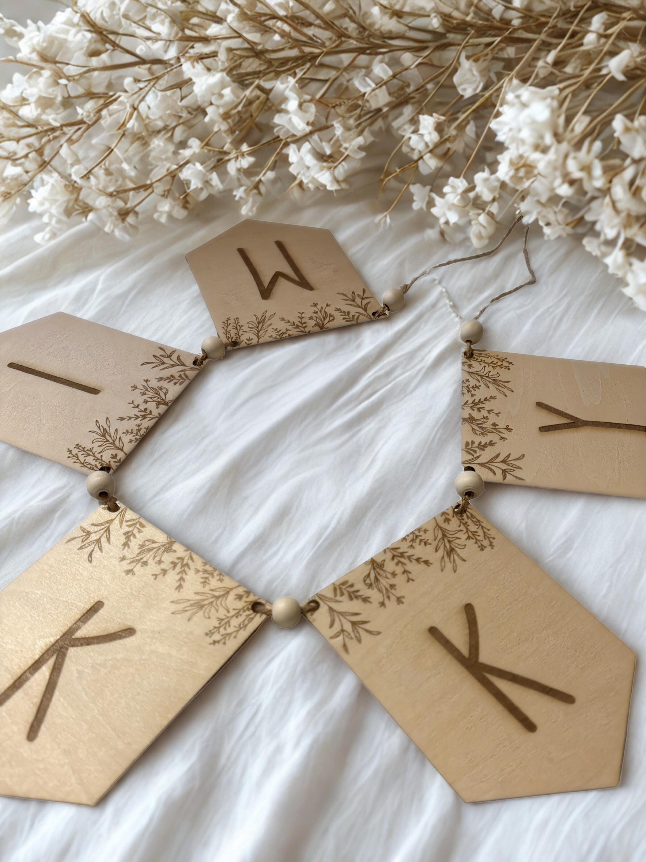 Gepersonaliseerde houten naamslinger