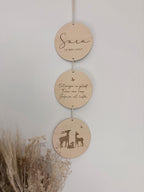 Houten geboorte info hanger | Design op basis van geboortekaartje