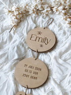 Gepersonaliseerde houten geboorte info ophanging