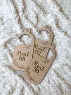 Houten maathangers baby voor kledingkast | Botanisch design