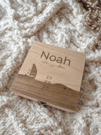 Houten bewaardoos baby | Design op basis van geboortekaartje